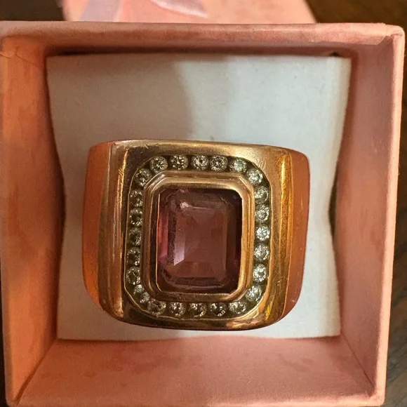 Elegant Pink tourmaline and 10 carat rose Gold Ring - Picture 9 of 16